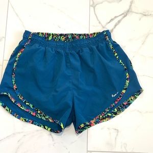 Nike Tempo Blue Neon Splatter Paint Running Athletic Shorts Small S